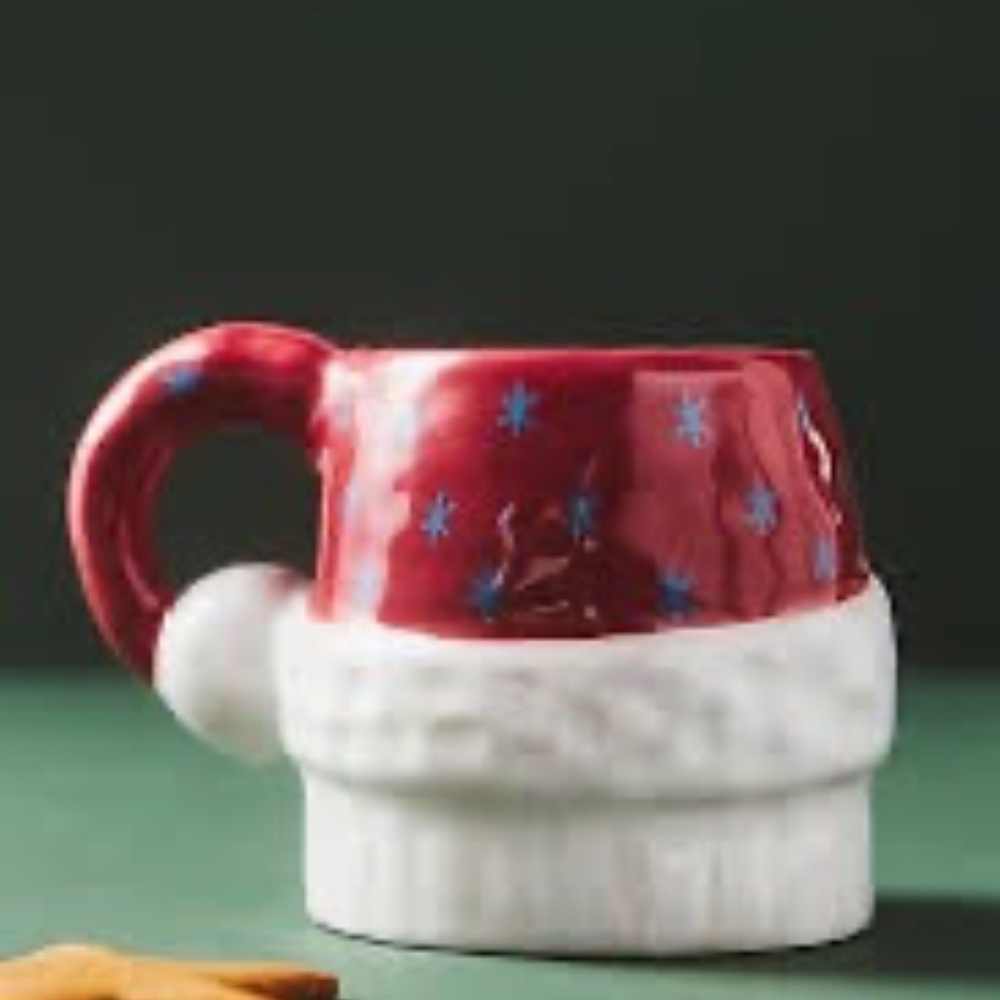 NWT Anthropologie Isabela Dos Santos Cozy With Santa Claus Stoneware Mug - Picture 2 of 2